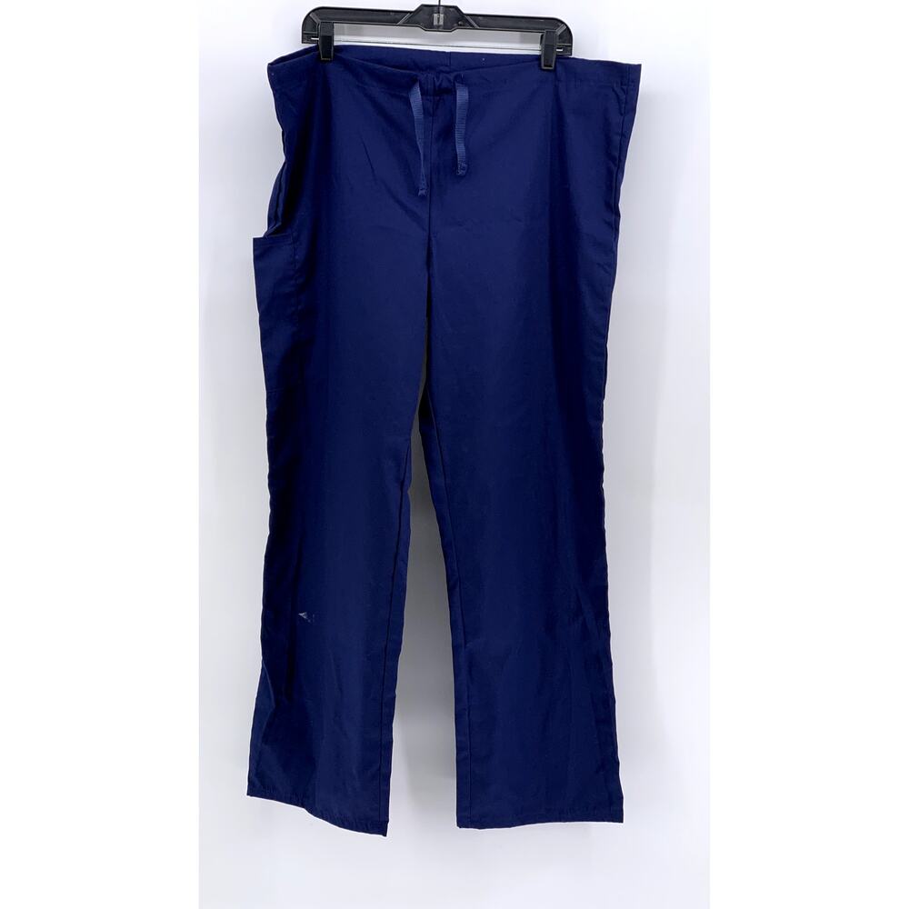 FUNDAMENTALS Men's Navy Solid Straight Leg Scrub Pants SZ M